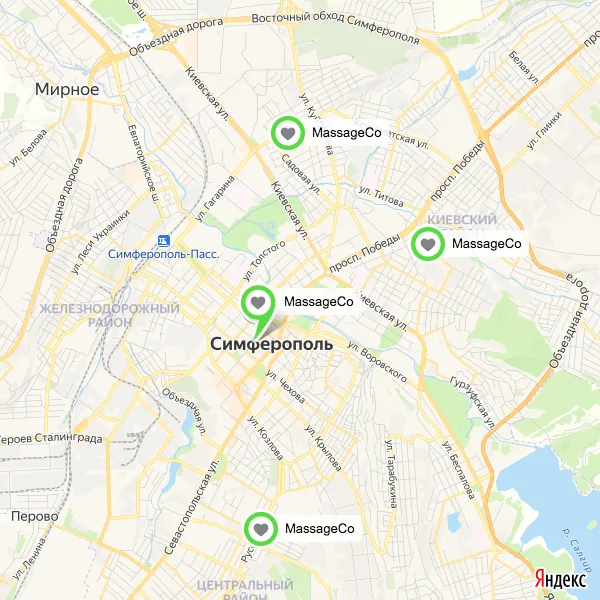 Салоны MassageCo на карте Симферополя